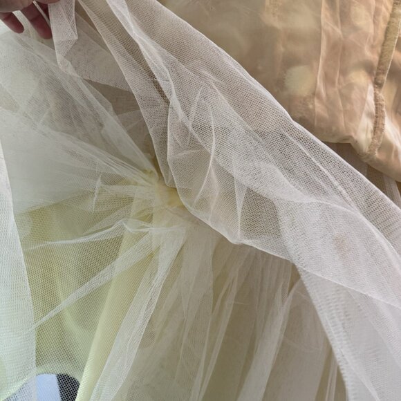 Vintage Rare 90s Exclusive Putros Couture Ball Gown 8 Gold Yellow Sequins Tulle - Picture 11 of 12